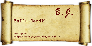 Baffy Jenő névjegykártya